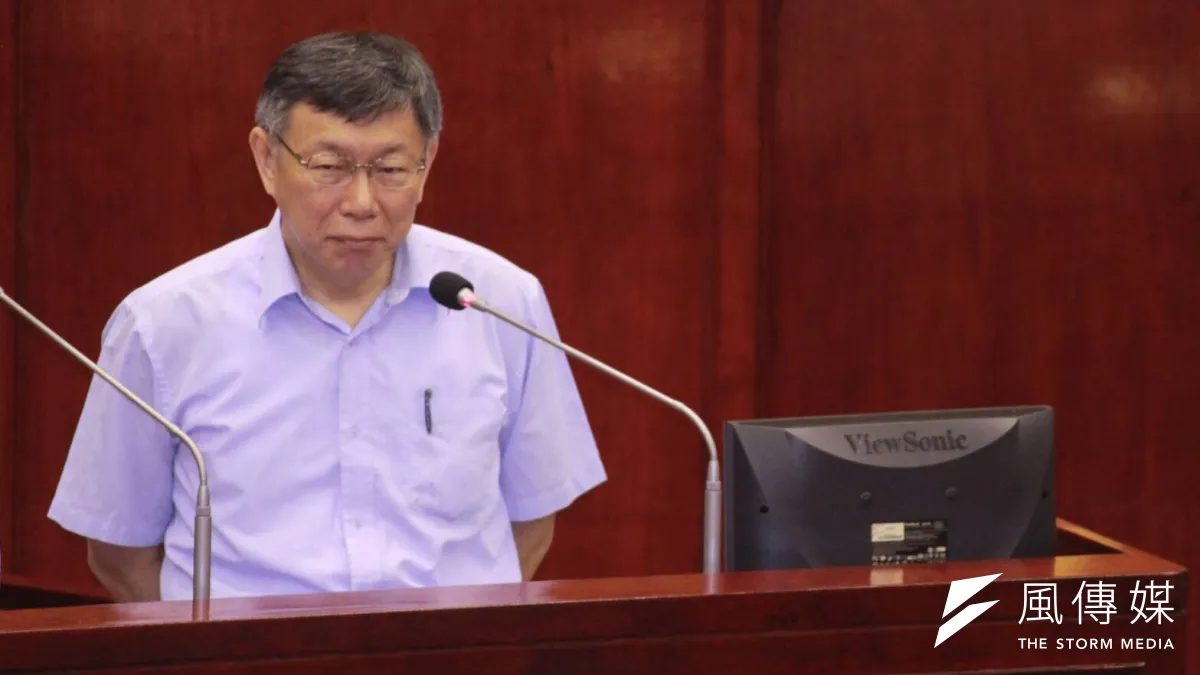 台北市長柯文哲31日出席台北市議會總質詢。(方炳超攝)