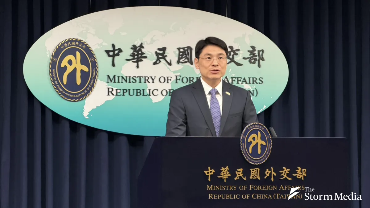 Ministry of Foreign Affairs Spokesperson Hsiao Kuang-wei (蕭光偉) hosts a regular press conference on the 21st, responding to Czech Senate President Milos Vystrcil's planned return visit to Taiwan. (Photo by Chung Ping-che)