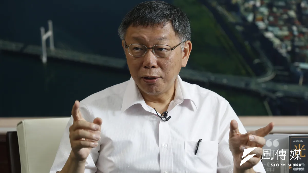台北市長柯文哲16日接受風傳媒和新新聞專訪,談及未來的台北市長人選。(郭晉瑋攝)