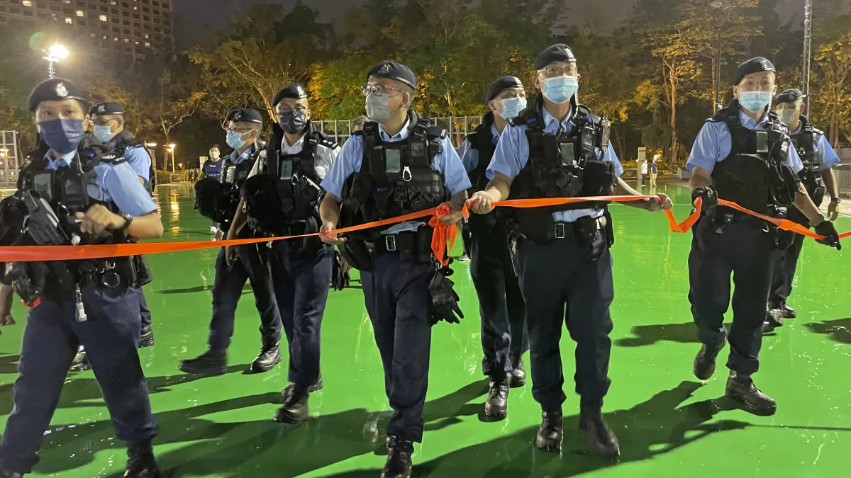 2022年6月3日,香港警方宣布不能舉行六四紀念活動(AP)