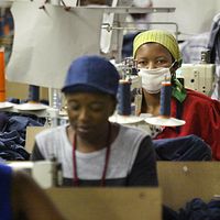 レソトの繊維産業が打撃を受けた。(AP通信) レソトの繊維産業が打撃を受けた。(AP通信)