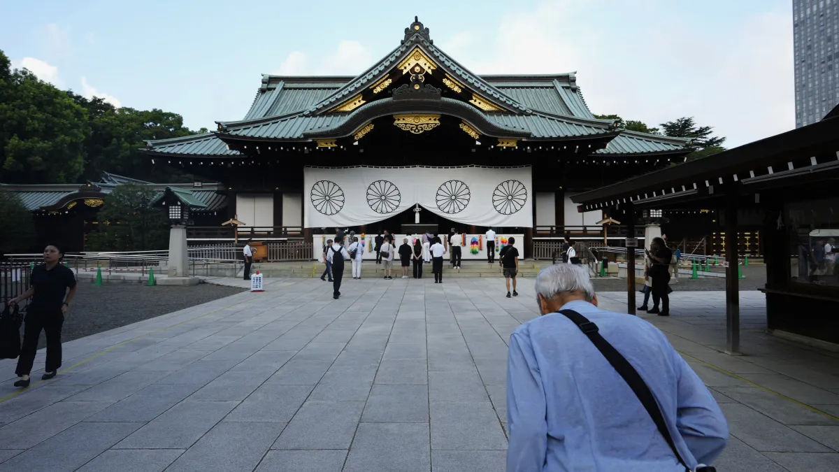 2024年8月15日,日本東京的靖國神社。(美聯社)