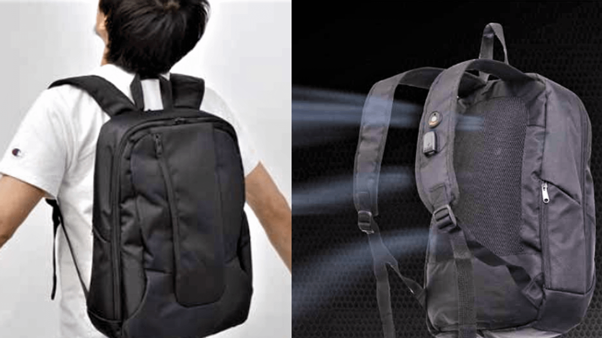 這個自帶涼風的背包,讓你頂著大太陽也不再汗流浹背。(圖/翻攝自ねとらぼ,智慧機器人網提供) 這個自帶涼風的背包,讓你頂著大太陽也不再汗流浹背。(圖/翻攝自ねとらぼ,智慧機器人網提供)