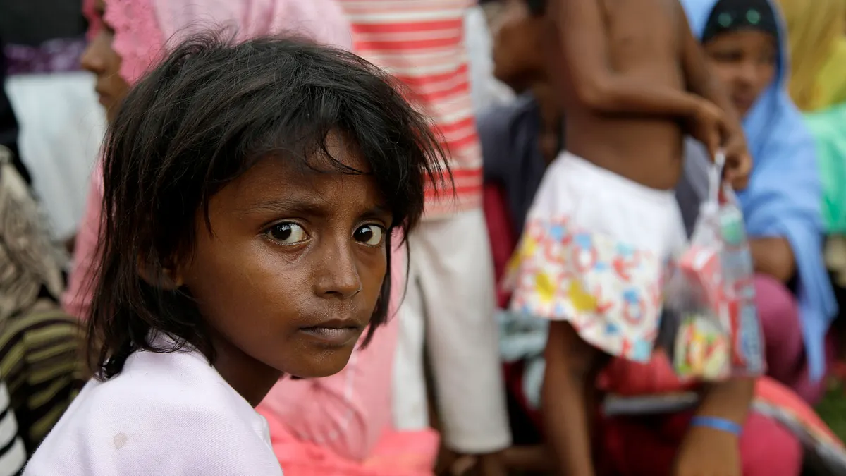 羅興亞兒童。(美聯社)