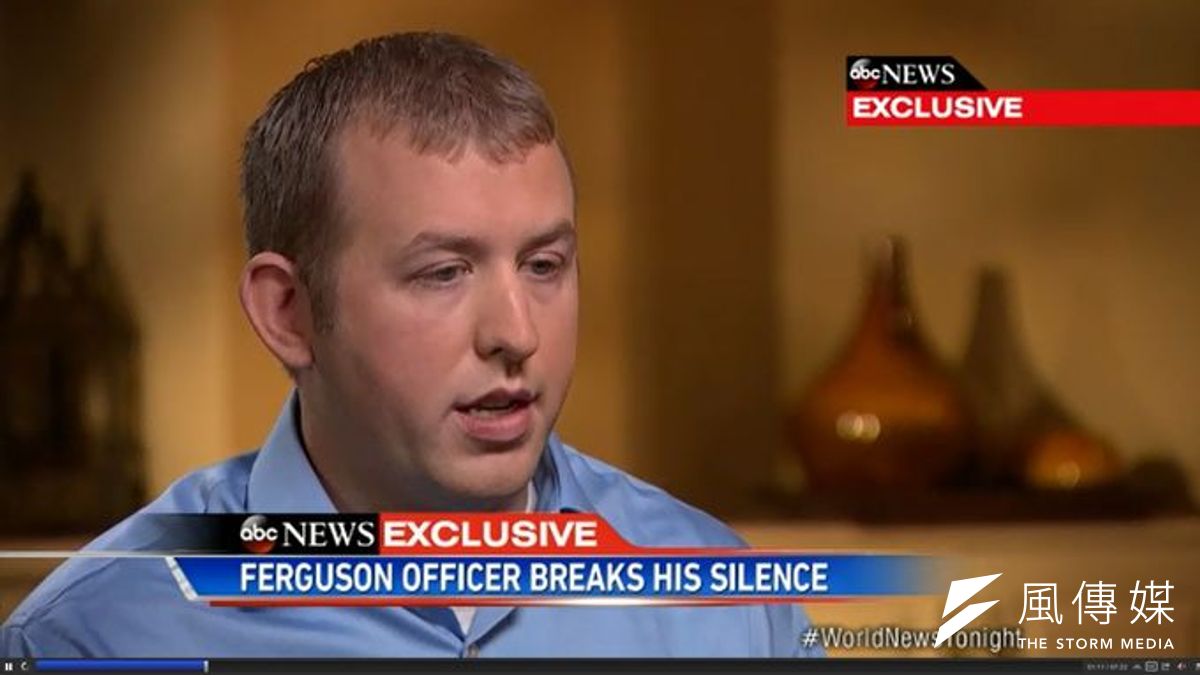 引爆美國種族衝突的警官威爾森首度接受媒體專訪。(取自網路0 引爆美國種族衝突的警官威爾森首度接受媒體專訪。(取自網路0