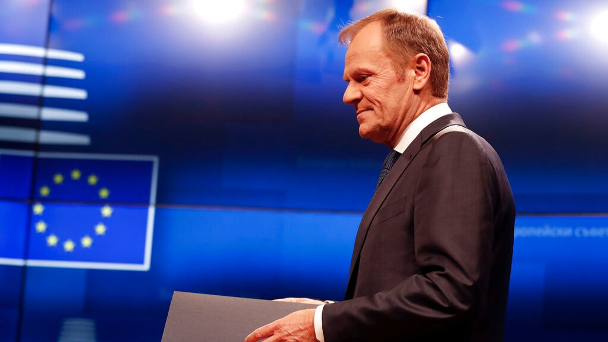 作者認為,歐洲理事會主席圖斯克(見圖)以"突破"來解讀歐中峰會有些一廂情願,實際上聲明中有約束力的內容非常有限。(資料照,AP) 作者認為,歐洲理事會主席圖斯克(見圖)以"突破"來解讀歐中峰會有些一廂情願,實際上聲明中有約束力的內容非常有限。(資料照,AP)