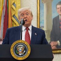 アメリカ大統領トランプ。(AP通信) アメリカ大統領トランプ。(AP通信)