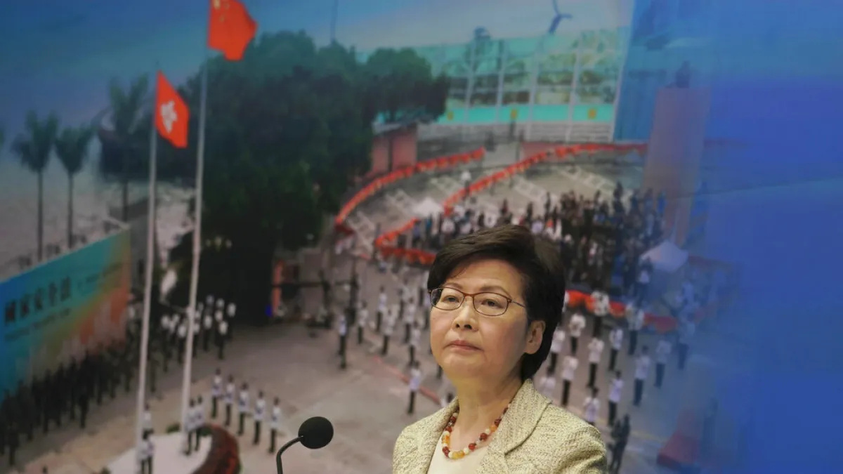 隨著香港特首選舉將在5月8日舉行,歷經反送中、實施國安法、新冠肺炎等挑戰的林鄭月娥也即將卸下特首職務。(美聯社)