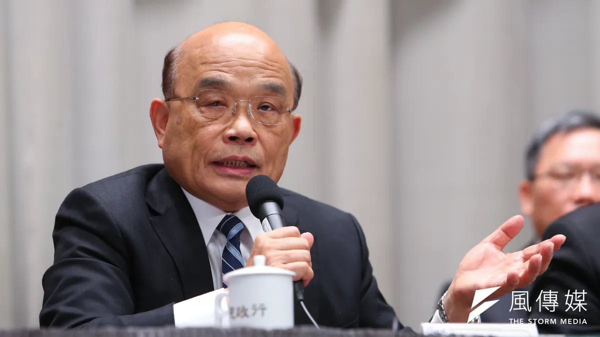 20200402-行政院長蘇貞昌及相關部會首長2日出席行政院臨時院會後記者會。(顏麟宇攝)