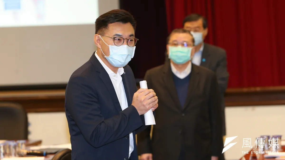 國民黨主席江啟臣(見圖)23日出席「共渡疫情國土安居」研討會。(資料照,顏麟宇攝)