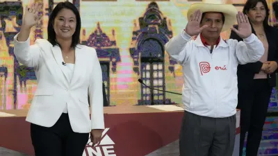 2021年秘魯總統選舉兩位候選人,藤森慶子(Keiko Fujimori)與卡斯提略(Pedro Castillo)(AP)