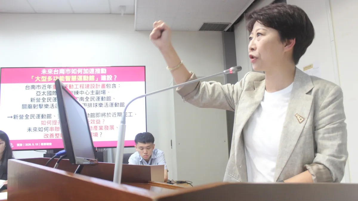 台南桌球傳統深厚、曾創全運會26連霸,立委陳亭妃爭取國家級桌球訓練中心,從社區俱樂部到專業訓練站,讓人才培育不再只靠家長苦撐。(圖/陳亭妃服務處提供)