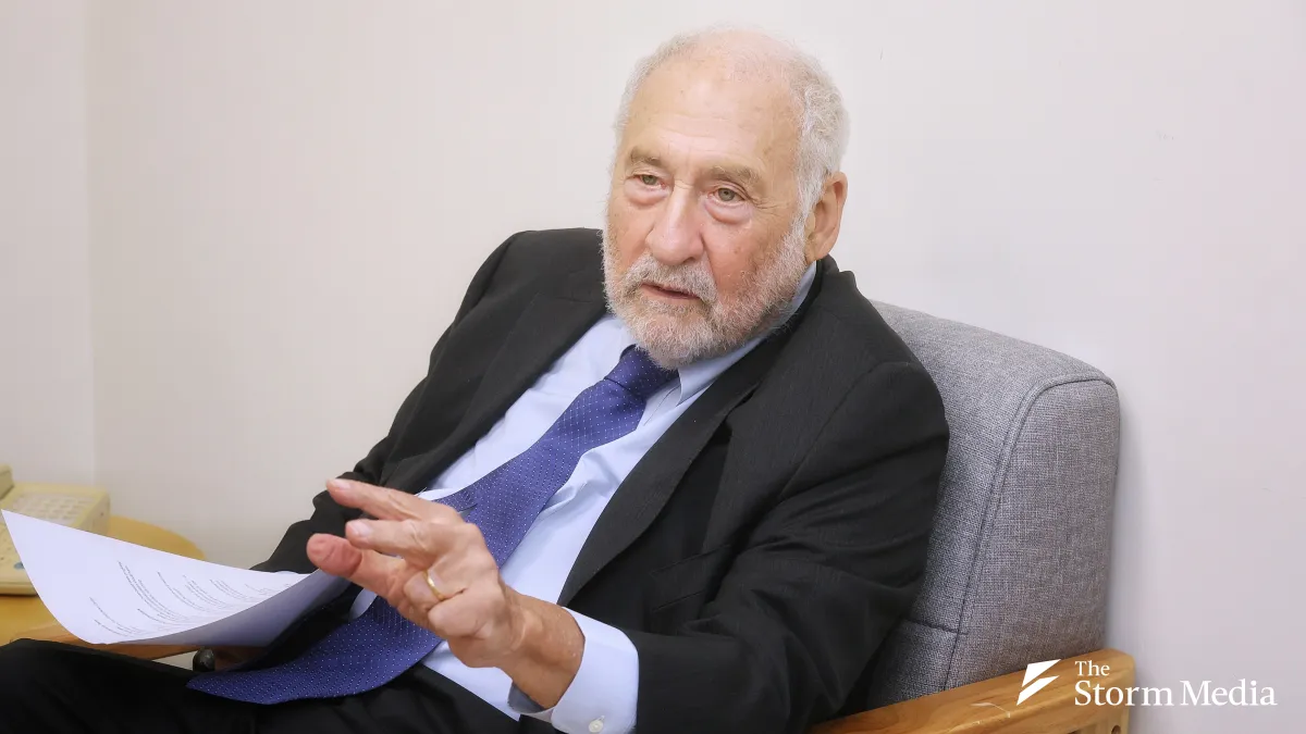 January 13, 2026: Nobel Economics Prize laureate and former World Bank Chief Economist Joseph Stiglitz in an exclusive interview with Storm Media. (Photo by Ko Cheng-hui)