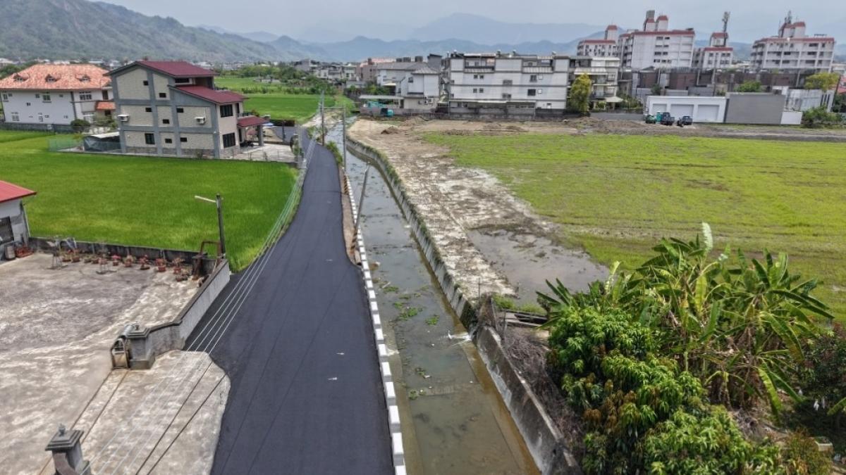 汛期發揮功能維護居民安全!美濃劉庄排水近中山路一段護岸復建完工