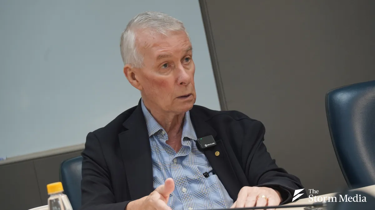 Nobel Prize winner Sir Richard Roberts in an interview with Storm Media. (Photo by Tsai Chin-chieh)
