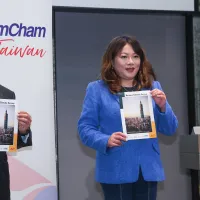 AmCham Taiwan CEO Carl Wegner (left) and Chairperson Anita Chen attend a press conference for the 2026 Business Climate Survey in Taipei on Jan. 27. (Photo by Yen Lin-yu) AmCham Taiwan CEO Carl Wegner (left) and Chairperson Anita Chen attend a press conference for the 2026 Business Climate Survey in Taipei on Jan. 27. (Photo by Yen Lin-yu)