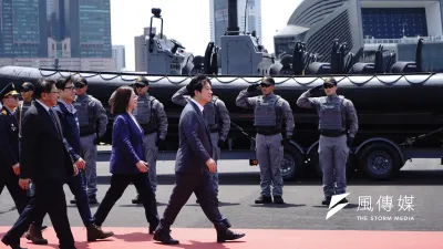海巡署雲林艦15日成軍,總統賴清德主持典禮並登艦。(張曜麟攝)
