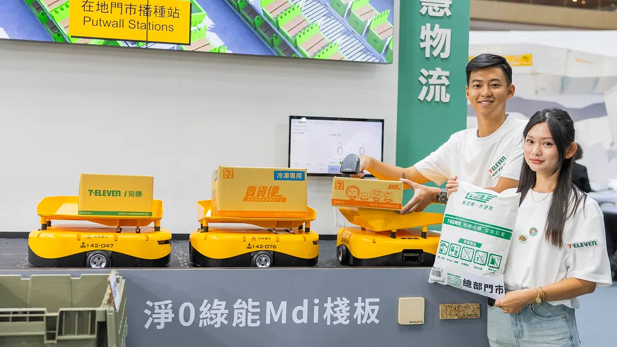 首度應用於低溫物流的「t-Sort分揀機器人」,只要掃瞄商品條碼、放上商品,機器就會自動分類、投遞。(統一超提供) 首度應用於低溫物流的「t-Sort分揀機器人」,只要掃瞄商品條碼、放上商品,機器就會自動分類、投遞。(統一超提供)