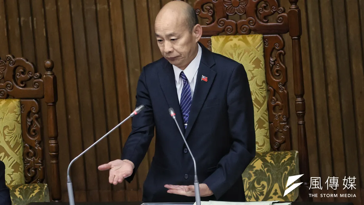 立法院會13日三讀修正通過刑法部分條文,增訂妨害司法公正罪章、棄保潛逃罪、不法關說罪及提升脫逃罪法定刑等條文。圖為立法院長韓國瑜。(柯承惠攝)