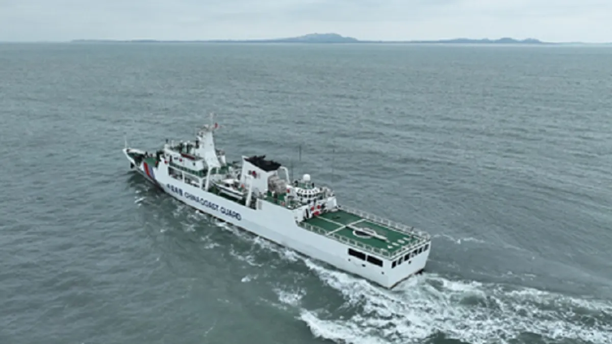 中國海警局2月25日下午發布訊息指出,福建海警組織艦艇編隊在金門附近海域展開執法巡查。(參與此次執法任務的福建海警局14608艦/取自中國海警網站) 中國海警局2月25日下午發布訊息指出,福建海警組織艦艇編隊在金門附近海域展開執法巡查。(參與此次執法任務的福建海警局14608艦/取自中國海警網站)