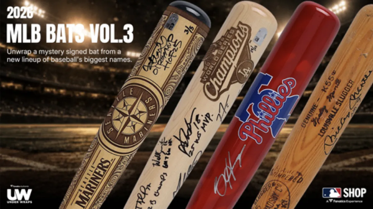 ファナティクス・ジャパンがMLB公式直筆サイン入りバットを封入したミステリーBOX第3弾を10月23日より限定127個で発売する。(写真/Fanatics japan PR事務局提供)