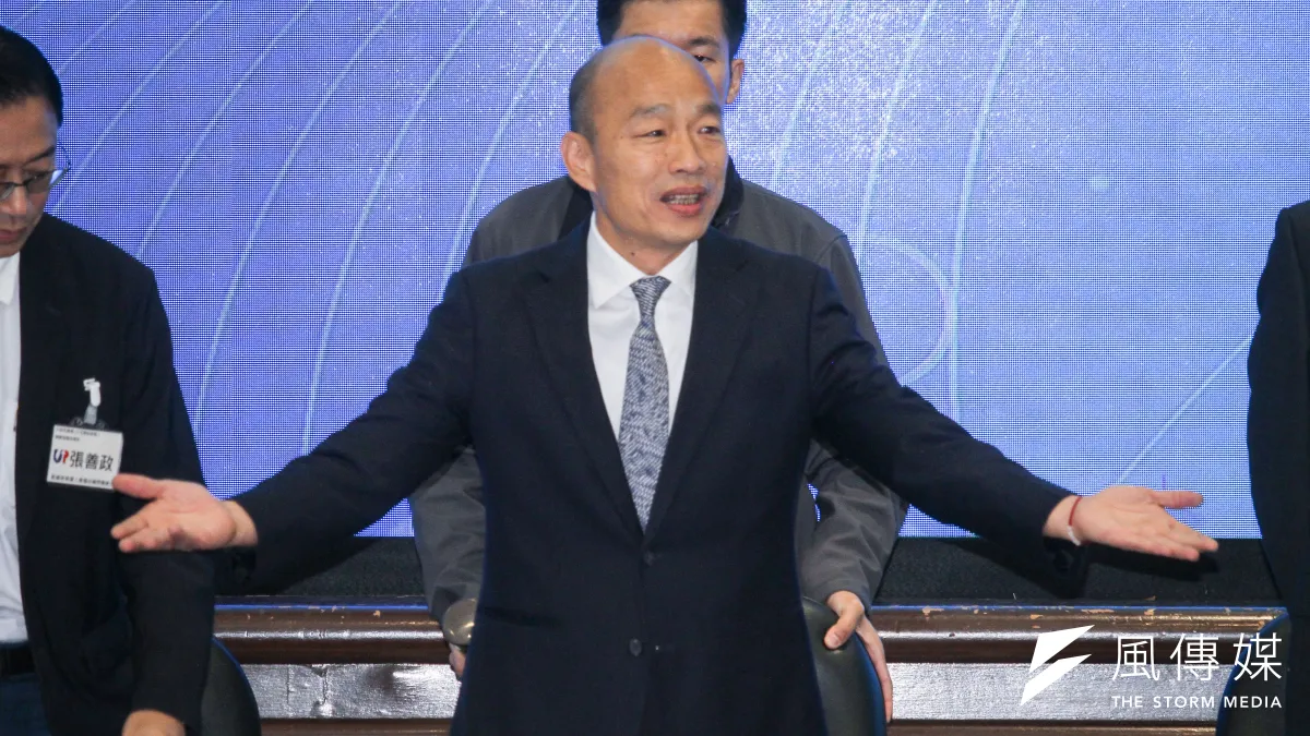 國民黨正副總統候選人韓國瑜竟成為憲指部莒光日短片的影射人物。(蔡親傑攝)