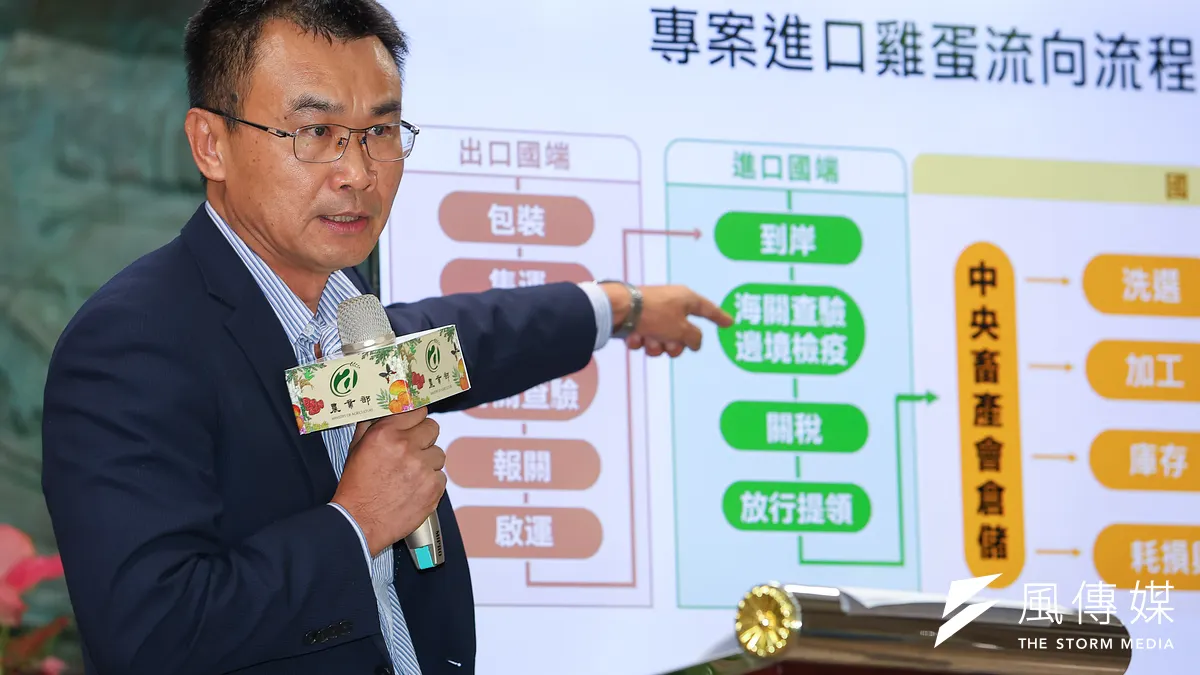 20230916-農業部長陳吉仲16日舉行「 農業部公佈專案進口雞蛋流向,執行聯合稽查違者依法辦理 」記者會。(顏麟宇攝)