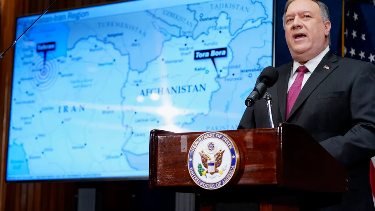 美國國務卿龐佩歐(Mike Pompeo)於1月9日發表聲明,全面性解除美台「非官方」互動的枷鎖。(美聯社) 美國國務卿龐佩歐(Mike Pompeo)於1月9日發表聲明,全面性解除美台「非官方」互動的枷鎖。(美聯社)