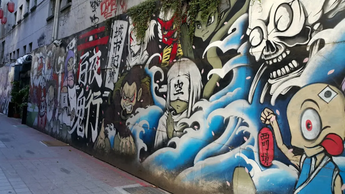 西門町的街頭塗鴉(圖/Ramble Taipei 漫步台北)