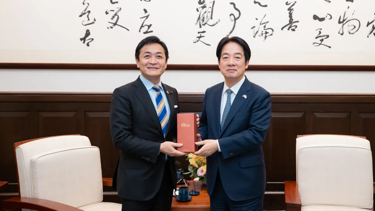 總統賴清德24日下午接見日本眾議院議員玉木雄一郎。(總統府提供)