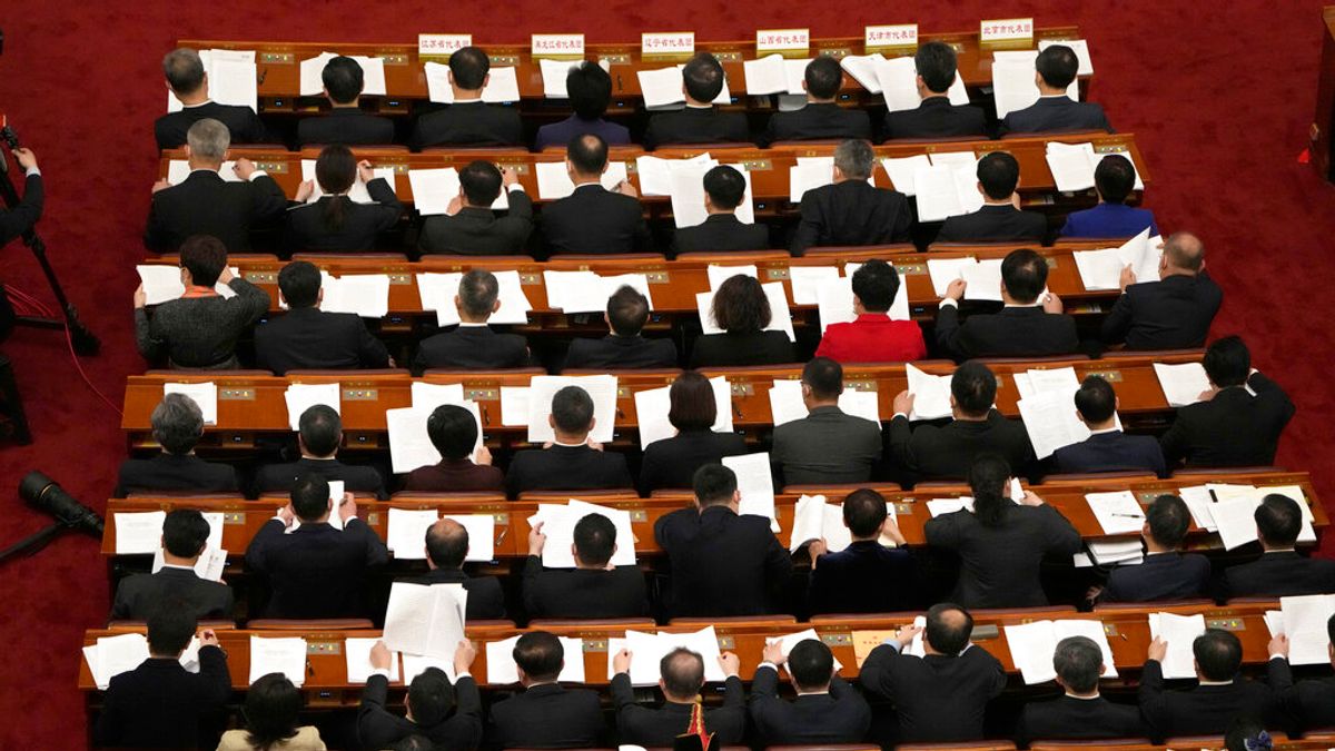 2023年3月5日,中國全國人民代表大會開幕式。(美聯社) 2023年3月5日,中國全國人民代表大會開幕式。(美聯社)