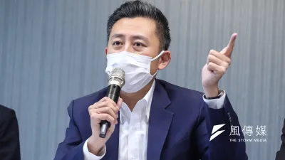 新竹市前市長林智堅,針對台大學論會回應記者會。(資料照,陳品佑攝)