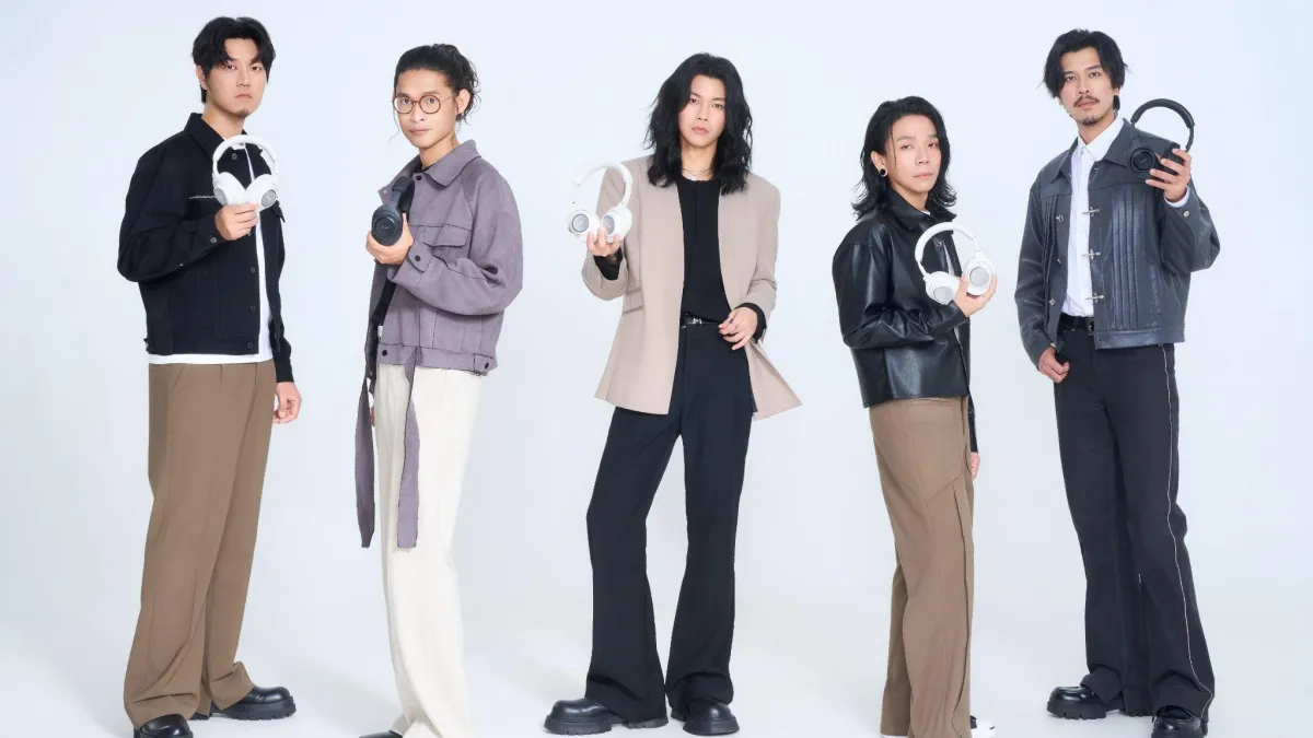 金曲樂團「麋先生」受邀擔任 Fender 全新「MIX」全罩式耳機年度音樂大使,展現帥氣搖滾風範。(圖/業者提供)