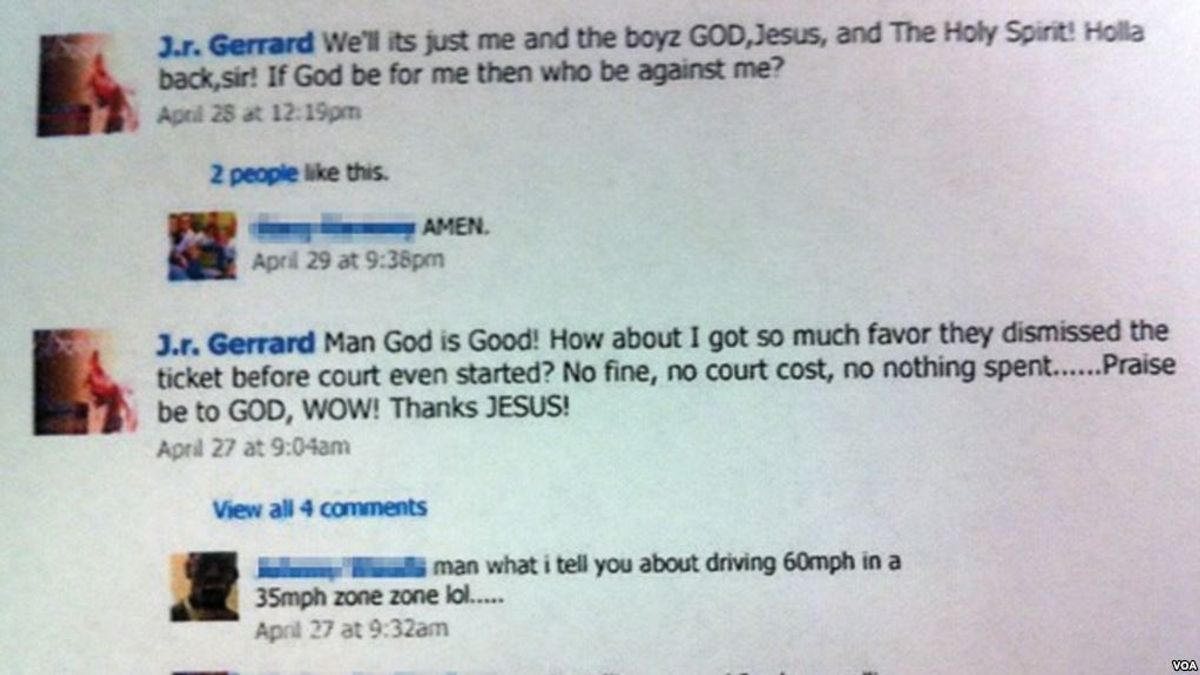 北卡羅來納州達勒姆郡的居民萊斯特.杰拉德.帕金漢姆的臉書內容。(美國之音) 北卡羅來納州達勒姆郡的居民萊斯特.杰拉德.帕金漢姆的臉書內容。(美國之音)