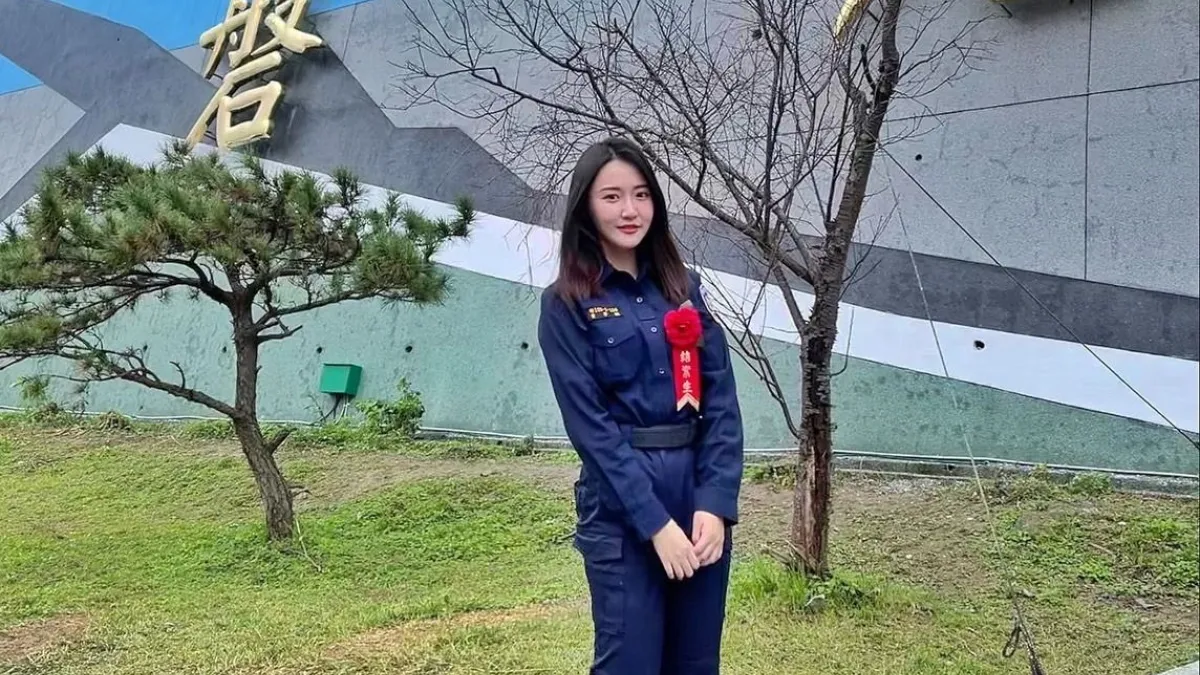 外形甜美亮麗的警專109年特班警員黃芳誼表示,未來想要擔任刑警工作,加入打擊犯罪的行列。(圖/新北市警察局提供)