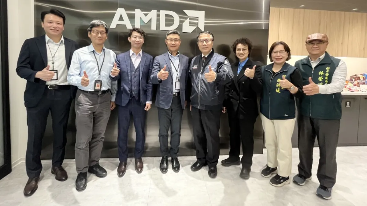 超微 (AMD) 進駐台南沙崙資安暨智慧科技研發大樓設立研發據點,黃偉哲市長及市府團隊受邀前往參訪。(圖/台南市府提供)