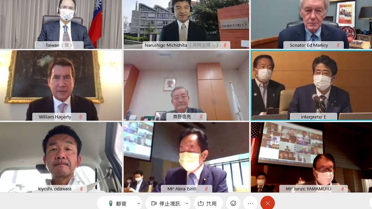 日華懇主辦台美日國會議員戰略論壇線上會議。(立法院提供) 日華懇主辦台美日國會議員戰略論壇線上會議。(立法院提供)