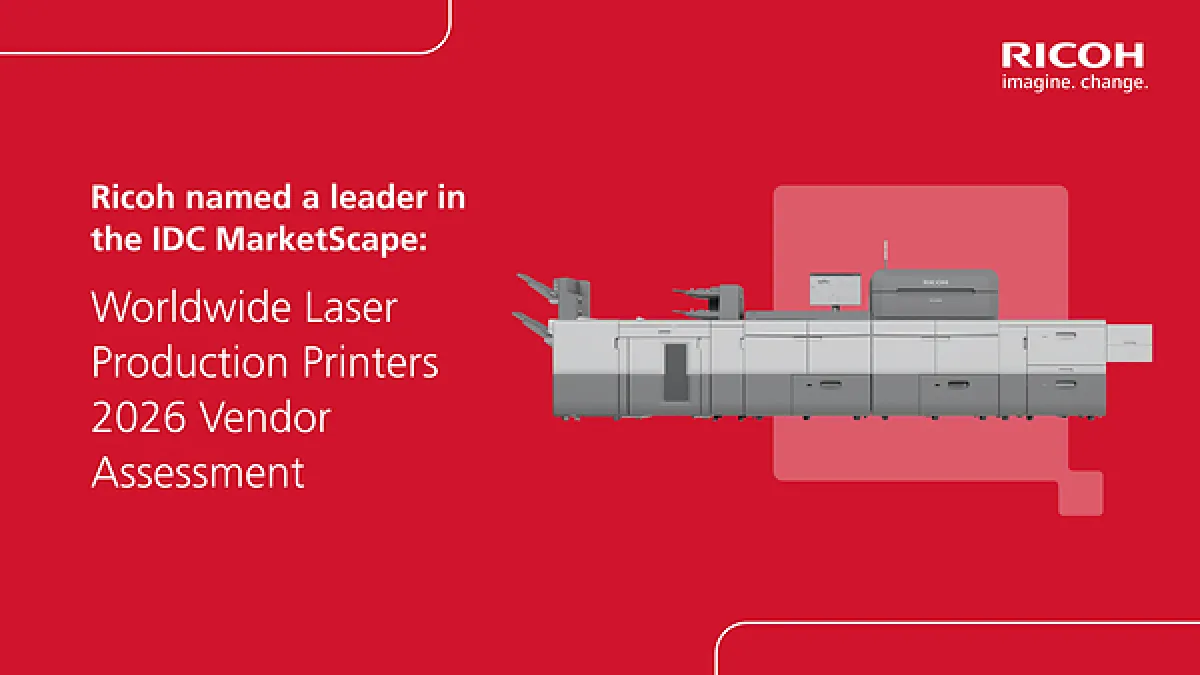 Ricoh named a Leader in the 2026 Worldwide Laser Production Printers by IDC MarketScape