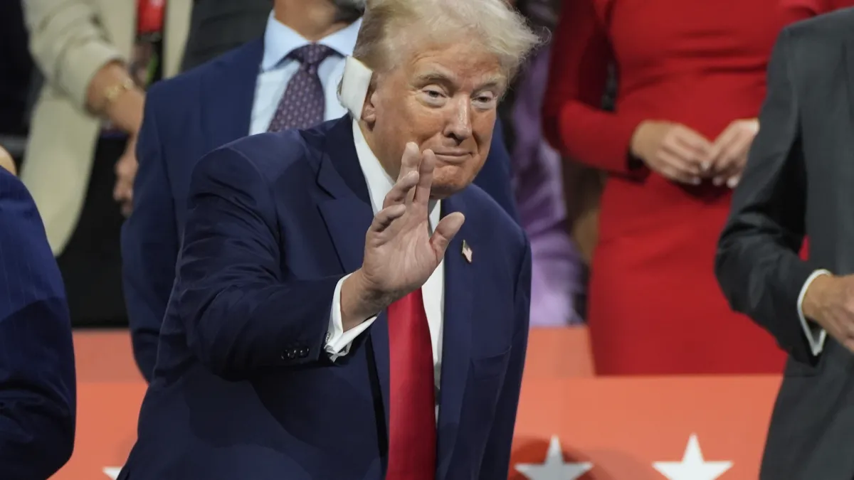 2024年7月15日。美國前總統川普(Donald Trump)出席共和黨全國代表大會。(美聯社)