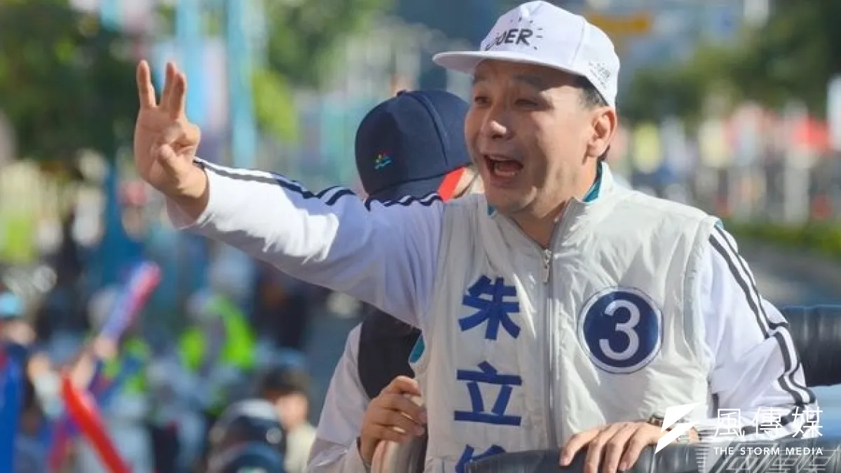 宣布參選國民黨黨主席的新北市長朱立倫(宋小海攝)