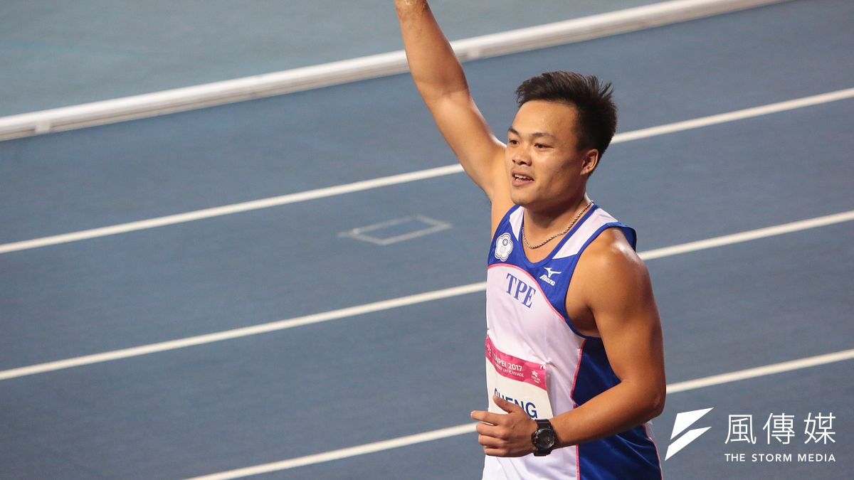 男子標槍鄭兆村擲出91.36公尺,刷新自己在今年創下的全國紀錄,也破了亞洲紀錄。(顏麟宇攝) 男子標槍鄭兆村擲出91.36公尺,刷新自己在今年創下的全國紀錄,也破了亞洲紀錄。(顏麟宇攝)