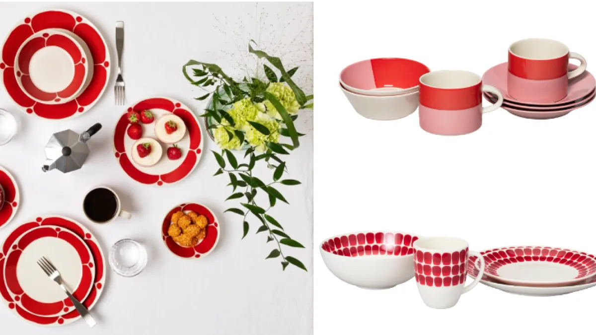 アラビアはホリデーシーズンに向け、「スンヌンタイ」「24h トゥオキオ」「ヴオッコ」の3コレクションから華やかなレッドカラーアイテムを順次発売する。(写真/Arabia Japan PR 事務局提供)
