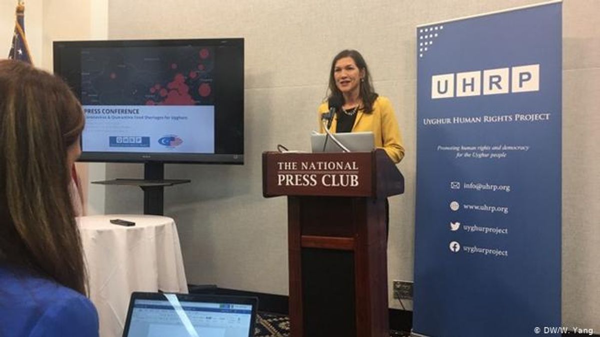 維吾爾人權組織在華盛頓行記者會。(德國之聲) 維吾爾人權組織在華盛頓行記者會。(德國之聲)