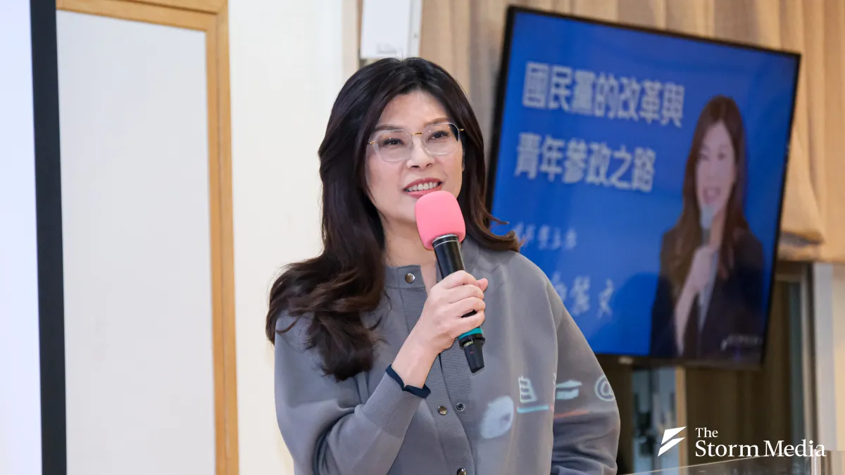 Kuomintang Chairperson Cheng Li-wun delivers a lecture Soochow University on December 22. (Photo / Liu Weihong)