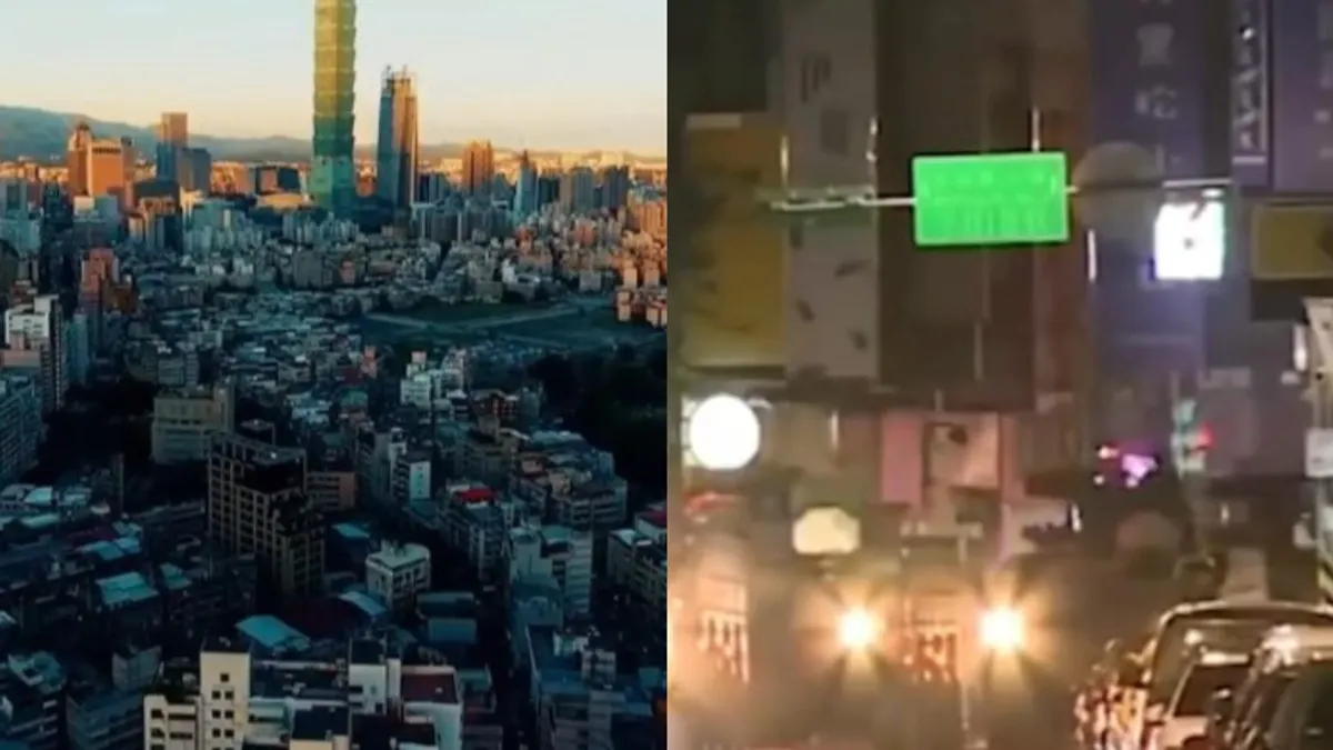 中國解放軍啟動台海軍演,影片中模擬台北街景攻擊。(圖/翻攝自影片) 中國解放軍啟動台海軍演,影片中模擬台北街景攻擊。(圖/翻攝自影片)