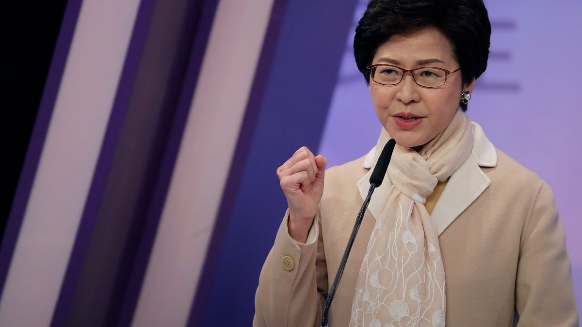 林鄭月娥。(美聯社) 林鄭月娥。(美聯社)
