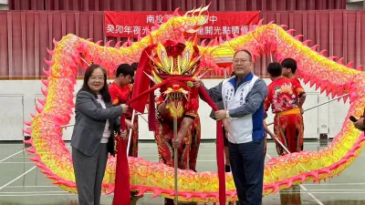 營北國中舞龍隊22日舉行祥龍開光點睛儀式。(圖/南投縣政府)