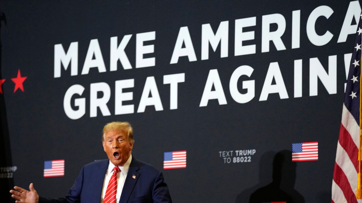 2024年1月6日,美國前總統川普在愛荷華州的競選集會發表談話。(美聯社) 2024年1月6日,美國前總統川普在愛荷華州的競選集會發表談話。(美聯社)