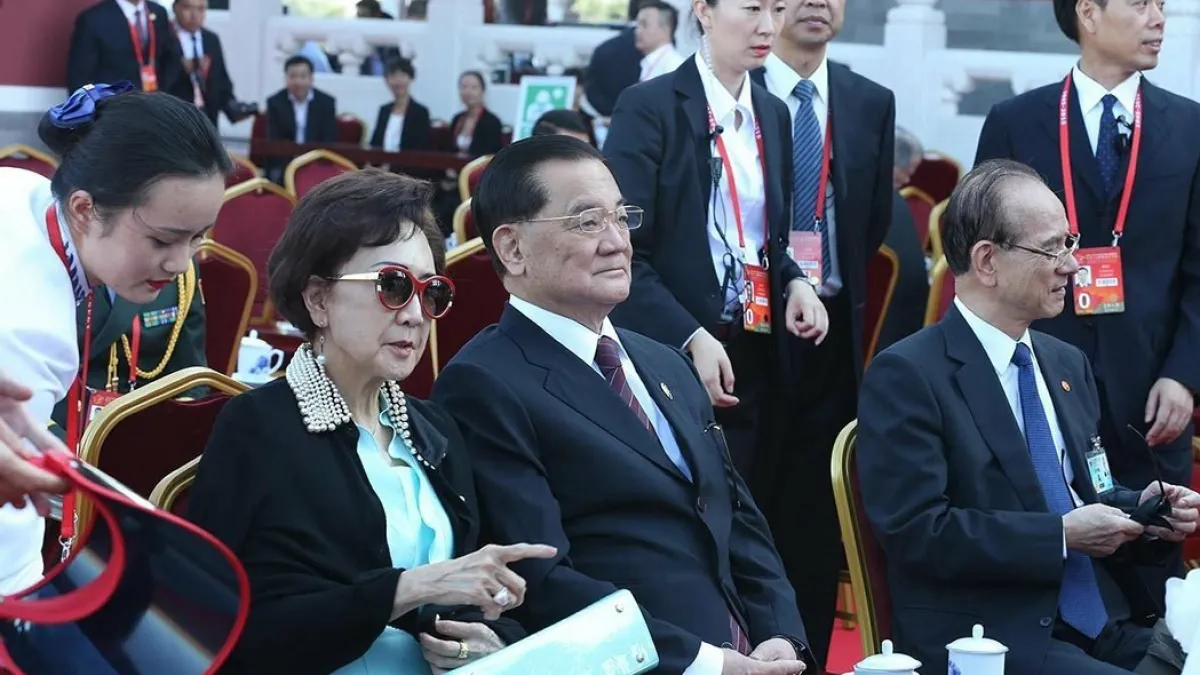 中國國民黨前主席連戰參加北京九三大閱兵(中新社)