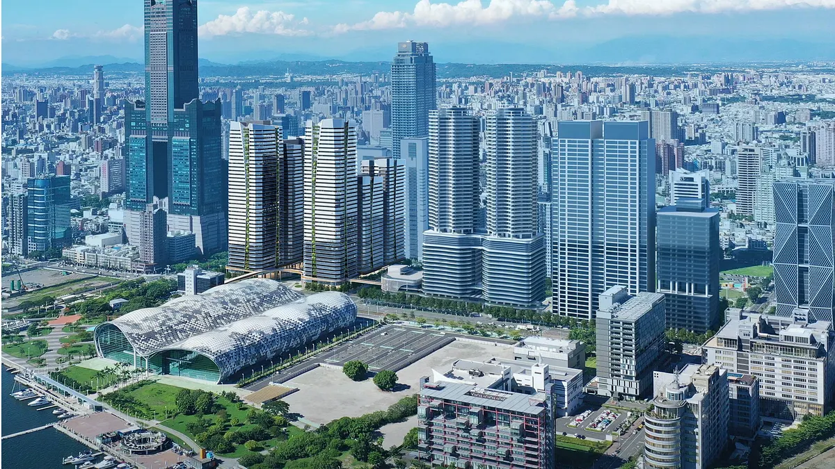 亞灣2.0特貿三公辦都更模擬示意圖。(圖/高雄市政府) 亞灣2.0特貿三公辦都更模擬示意圖。(圖/高雄市政府)